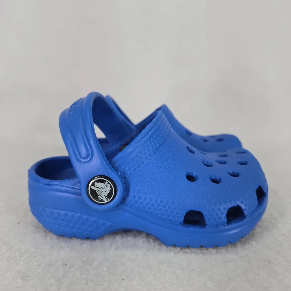 Crocs Clogs Kids‎ 2 3 Blue Vented Water Shoes Childrens Breathable 204536